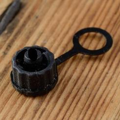 Dynamo Anschluß  für Lichtkabel, "UNION" Kunststoff schwarz, orig. Altbestand 