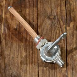 Benzinhahn "Frankfurter-Modell", gr. Ausführung, tankseitig 1/4" (ca.13mm), Abgang M10 x 1mm, mit Reserve 