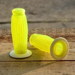 Igelgriff, transparent-neongelb, 22mm, 70er Jahre, orig Altbestand 