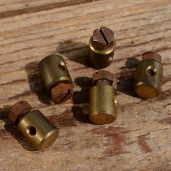 Schraubnippel, D=8.0/2.6mm, L=9.5mm, Messing , Schraube rostig 