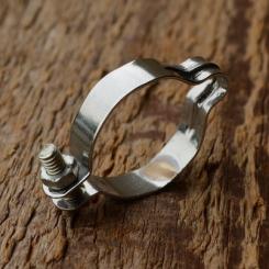 Kabelschelle, Metall,  verchromt, 18 - 20mm, orig. Altbestand 50/60er J. 