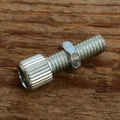 Stellschraube M6, L=25mm, verzinkt, Zugaufnahme rund/gerändelt 