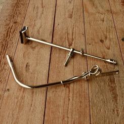 Gestängebremse / Stempelbremse  "deutsche Form" vernickelt 