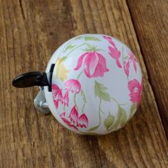 Ding-Dong Glocke, "BLUMENDEKOR", 60mm, gut gearbeitet, wohltönend, Schelle f. 22mm Lenker, pass. für alle Klassiker 