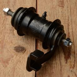 Nabe Hinterrad,"F&S RENN-TORPEDO", schwarz, 40er Jahre, Freilauf/Rücktritt, 36Loch, FG9.5mm, Einbaumaß 110mm 