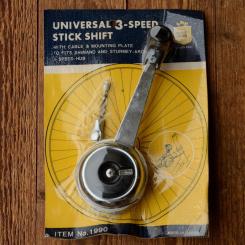 Schalthebel "UNIVERSAL 3-SPEED STICK SHIFT" 3-Gang,  für Shimano u. Sturmey-Archer Naben !,  verchromt, orig. 70-80er Jahre 