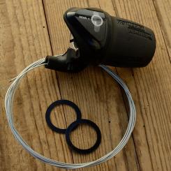 Schalthebel "STURMEY ARCHER Grip Shift", 3-Gang, schwarz, orig. 80/90er Jahre. incl. Schaltinnenzug 