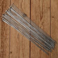 Speichen, DD 2 x 1.6 x 2 mm, doppelt endverstärkt, verchromt, ohne Nippel 