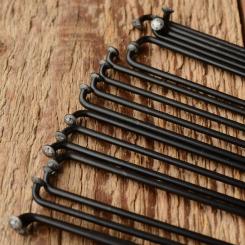 Speichen 2mm, glatt, Stahl, schwarz eloxiert, ohne Nippel 
