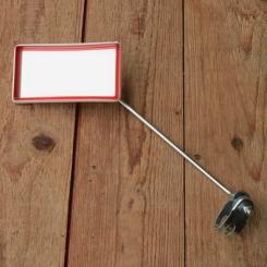 Plastikspiegel, eckig, orig. 70er Jahre, rot, typisch für Bonanza/Poloräder.  