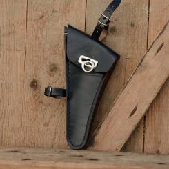 Werkzeugtasche, Lefa, schwarz, Beschläge vernickelt, passend für viele Damenfahrradklassiker 