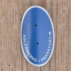 Steuerkopfschild "ADLER", originalgetreue Nachfertigung des 30er Jahre Schildes 