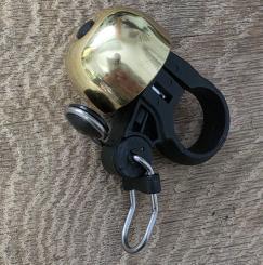 Glocke "PING", extralaut und langanhaltend !  für Rennrad/Sportrad, Kupfer galv. poliert, D=30mm, passend für 22,2 mm Lenkerdurchmesser 