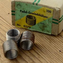 Pedal Gewindehülse,  "VERMA" 5/8 Zoll x 24G aussen, 9/16 Zoll innen, Reparatur-Gewindeeinsatz, Linksgewinde 