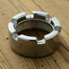 Auspuffkrümmer - Überwurfmutter für SACHS 50/3 u. 50/4, Stahl verchromt, M40 x 1.5, D=46/29mm, H=19mm 