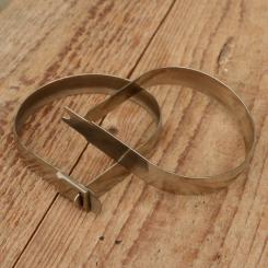 Hosenspange Fahrradschloss, vernickelt, orig. Vorkriegsware 