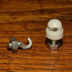 Strebenbefestigungsbolzen weiß,  Kunststoff, M5 x 10mm 