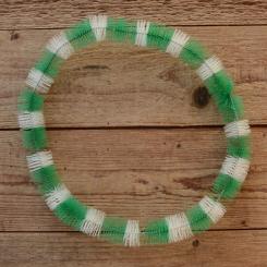 Nabenputzring, grün-weiß, Nylon, 1 Stück, L=650mm, für Mopeds mit Vollnaben, ablängbar 