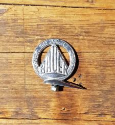 Schutzblechfigur BAUER, Jubiläum 1961, Alu Druckguss, orig. Altbestand, war nie montiert!, Zustand s. Bild 