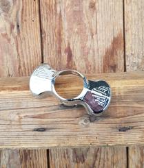 Gabelhaube "BAUER" , Messingblech verchromt, Maße innen: B=85mm, T=35mm, alte orig. Neuware ! 