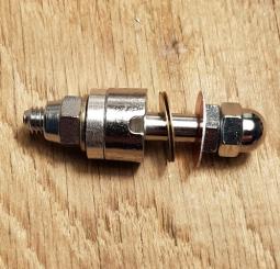 Aufnahmestück "Weinmann" für hintere Bremse am flachen Steg, Rennrad/Randonneur, verchromt mit Weinmann U-Scheibe 