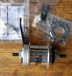 Nabe 2-Gang,"STURMEY ARCHER", Alu poliert, mit Rücktritt, 36Loch , Einbaumaß 120mm 