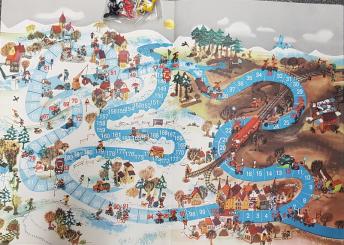 F & S Verkehrsspiel " Eine Radfahrt im Winter", orig. Werbespiel von 1963, alte Neuware aus altem Archivbestand. 