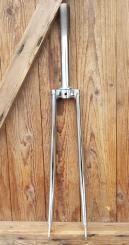 Gabel 26", verchromt, Schaftlänge 200 mm,  mit Strebenöse, OHNE Dynamohalter, orig. alte Neuware! 