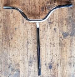 Lenker, Kinderrad 50-70er J. ,NOS,  verchromt, 22 mm, Breite 43,5 cm, Gesamthöhe incl. Schaft. . ca. 43 cm 