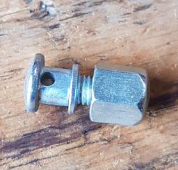 Schraube für Bremsbowdenzug Felgenbremse, orig. 50-80er Jahre mit Hutmutter, alte Neuware !   