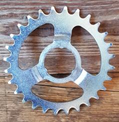 Ritzel 1/2 x 1/8 Steckausführung, "Z=28", silberfarben, passend für F&S Torpedo- u. div. weitere Freilaufnaben  