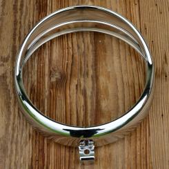 Lampenring f. Scheinwerfer "Typ HELLA" für Moped, Motorfahrrad, Motorrad, verchromt, D_aussen =150mm, LA=130mm 