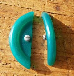 Gepäckträger-Schutzecken, grün, Gummi, orig. 50 bis 70er Jahre Altbestand, 2 Stück im Satz 