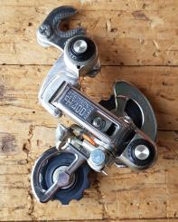 Schaltwerk Kettenschaltung "SHIMANO POSITRON ", FH-400, ALU/Stahl, 80er Jahre,  6 fach, short cage,  NOS, Achsmontage   