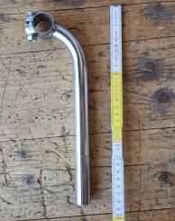 Lenker Vorbau Klapprad,   verchromt, D=22,0 mm, L= ca. gem. Bild,  KLemmung Standard 25,4 mm, ggf. leichte lagerungsbedingte Patina/Chrom 