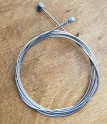 Bremszug Innenzug, mit BEIDSEITIG Standard Birnen- u. Walzennippel, Stahlseil, D=1.5mm, L=205 mm 