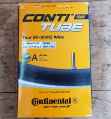 Fahrrad - Schlauch, Continental Tour 26 (650C) WIDE(47-559 - 62-559 zudem 54-584) Autoventil 40 mm 