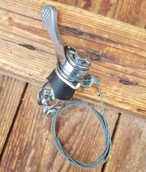 SACHS - HURET  Index Daumenschalter , Alu poliert, Schelle chrom, MTB, Tourer etc. 5 - 7 -fach, orig. 80er Jahre,  NOS, incl. Zug , RAR      