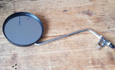 Spiegel f. Fahrrad-und Moped, verchromt, solide 8 mm Stange mit stabilder Klemmschelle, D: 100 mm , schwarzes KS-Gehäuse. 