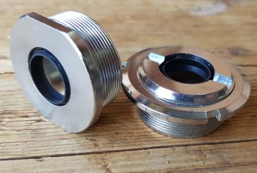 Schalensatz m. BSA/BSC Gewinde, verchromt, gedichtet, Standardausführung, Schraubschalen der 30-90er Jahre 