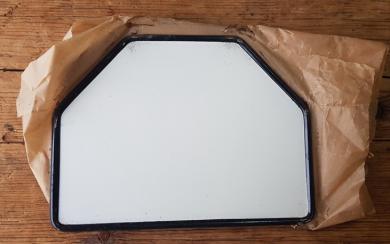 Kennzeichen hinten, kleine Ausf. weiß m. schwarzem Rand,  passend für 60/74/ 98 ccm Motorfahrrad, HiMo's  etc.,  B=160mm/H=120mm 