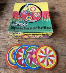 Speichenscheiben bunt, Set a 8 Scheiben, orig. Altbestand !, kleiner Restposten, 60/70er Jahre, sehr rar. 