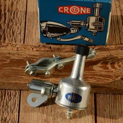 Dynamo "CRONE", Aluminium Gehäuse, Anbau rechts, 6V/3W, neu aus Altbestand, incl. Halter 