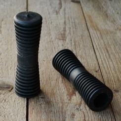 Kunststoffgriff, schwarz,  quergerillt, 22mm, 70/80er Jahre, orig Altbestand 