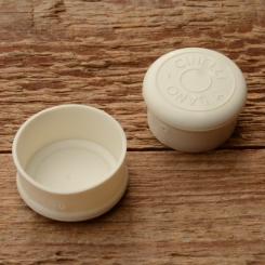 Lenkerendstopfen "CINELLI old logo", weiss, Kunststoff, NOS 