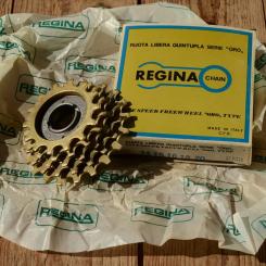 Freilaufkranz "REGINA ORO", 5-fach, orig. Altbestand 70/80er J., Gewinde BSA 