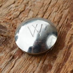 Pedalkappe, "W", verchromt, D_innen=16.1mm D_aussen=18/20.5mm, orig. alte Neuware 