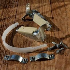 Fußruhen Satz f. Kindersitz, Gummi cremefarben, glanzverzinkt, für Gabelmontage 