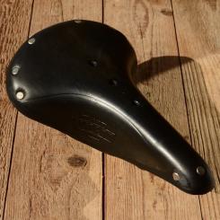 Sattel Rennrad "LYCETT",  England Birmingham, Kernleder, schwarz, NOS 