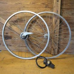 Laufradsatz 24 Zoll (507-19) "Grünert" Alufelgen, Speichen verzinkt, 36-Loch, 